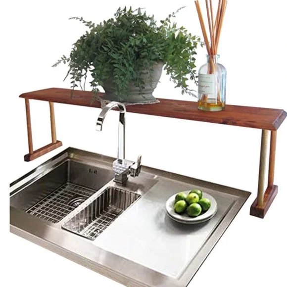 Over-the-Sink Shelf Rustic Pine Multi-purpose Wood Shelf - Picture 4 of 5